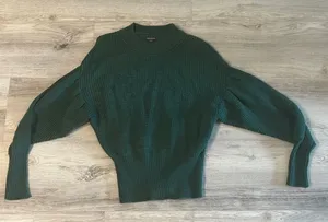 Wild Fable Dark Green Knit Sweater S thumbnail 1