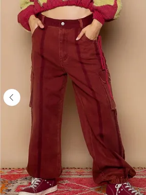 POL End Zone Vintage Wash Joggers In Brick Size Small thumbnail 2
