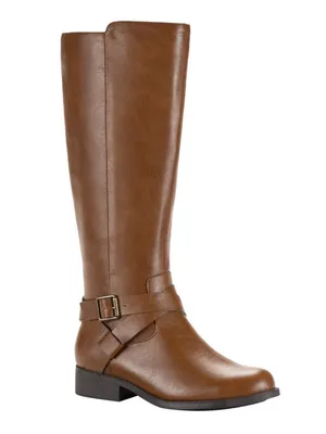 NEW Style & Co. Margoo Riding Boots Faux Leather 10021524100 Acorn Brown 6.5M thumbnail 2