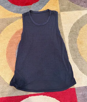 Lululemon Black Burnout Material Sheer Workout Tank Top Racerback Size Small thumbnail 1