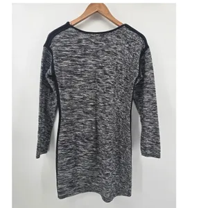 Athleta Sweater Dress Womens Small Gray Black Space‎ Dye Knit Mini Long Sleeve thumbnail 3