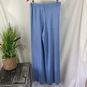 Boston Proper Blue Rhinestone Trim Knit Wide Leg Lounge Pants M thumbnail 4