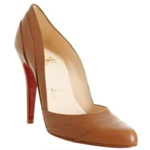 Christian Louboutin Insectika 100 Seta Caramel Tan High Heels 40.5 thumbnail 1