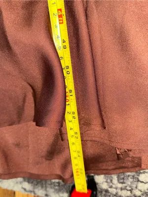 Banana Republic Women’s Size S Tall Brown Poly Satin Maxi Criss Cross Slip Dress thumbnail 9
