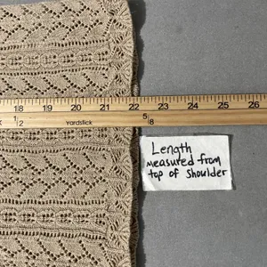 American Eagle Crochet Knit Sweater Size XL Tan Pointelle Boho Romantic Y2K thumbnail 11