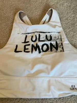 LULU LEMON White Athletic Halter Bra thumbnail 1