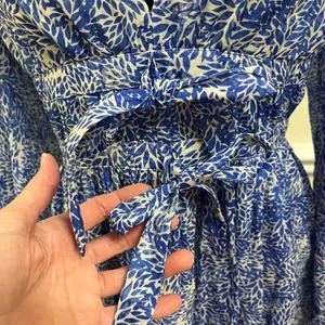 Amanda Uprichard Morello Dress In Chalet Blue Printed Long Sleeve Size M thumbnail 6