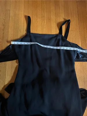 Vtg 90s Dave & Johnny by Laura Ryner Black Scoop Back Floor Length Dress, Sz 14 thumbnail 5