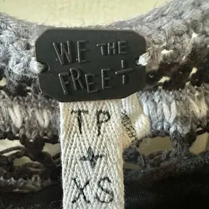 We The Free by Free People Crochet-Back Crop Top XS – Black/Gray thumbnail 4