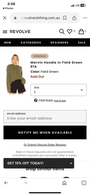 Reformation RtA Marvin Hoodie In Field Green thumbnail 2