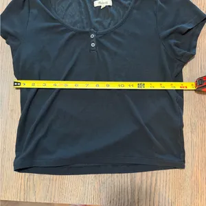 🖤 Madewell Ribbed Henley Tee Black Size Large thumbnail 3
