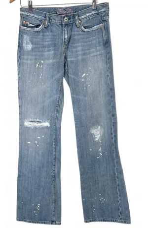 MISS ME 30 Jeans Denim Marilyn Light Wash Mid Rise Straight Leg 32" inseam thumbnail 1