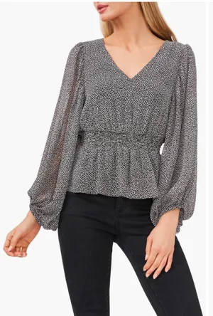 Vince Camuto Blouse V-Neck Long Sleeve XL thumbnail 2