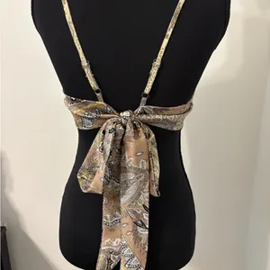 SheIn Halter top Brown Patchwork Size Small thumbnail 3
