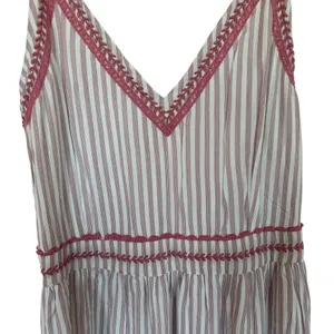 Japna maxi dress Casual Style pink and white stripes with embroidery thumbnail 2
