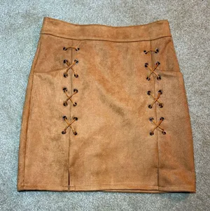 Tan Lace-Up Women's Skirt thumbnail 1