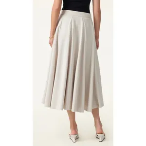 OGL Brand New Women Size M Pleated Long Flowy Maxi Skirt Navy Blue thumbnail 6