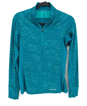 Patagonia Pullover Capilene Midweight XS Teal Blue 1/4 Zip Thumbhole Gorpcore thumbnail 1