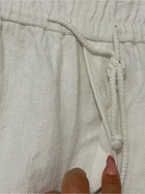 Maeve Anthropologie Linen Blend Pull-On Shorts White XL Drawstring Pockets thumbnail 3