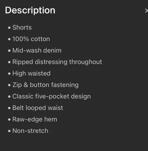 High-waisted Ripped Denim Shorts thumbnail 6