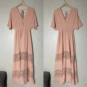 Baltic Born Women’s Vera Maxi Dress V-Neck Wedding Bridesmaid in Salmon XL thumbnail 3