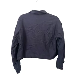 ZARA Linen‎ Short Jacket Navy Blue Medium thumbnail 3