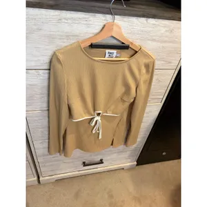 Princess Polly Womens Ribbed 2 Piece Set Tan Long Sleeve Mini Skirt Sz 8 thumbnail 4
