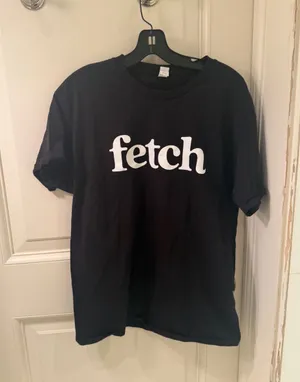 Hanes Black Tee with White "fetch" Graphic thumbnail 1