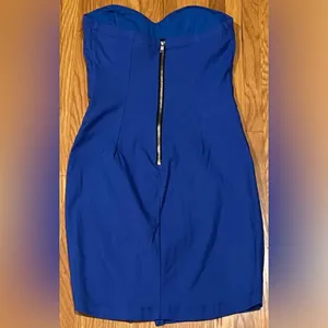 Windsor Blue Strapless Bandage Weave Bandeau Bodycon Lined Mini Dress Size‎ 9 thumbnail 3