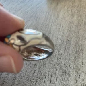 David Sigal Sterling Silver Enamel ring Blue Size 6 thumbnail 6