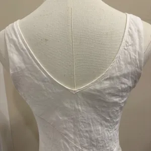 Amanda Uprichard Clarisse Dress White Linen Midi Keyhole Preppy Coastal Small thumbnail 7
