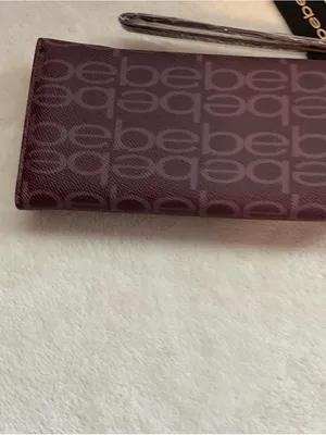 bebe Logo-Print Clutch Wallet - Plum thumbnail 3