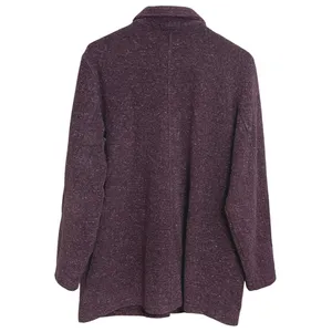 Territory Ahead‎ Lagenlook Textured Knit Jacket Plum Button Front Art Teacher M thumbnail 2