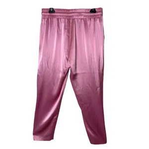 Cinq a Sept Pink Satin Adalie Pants‎ Womens M Cropped Drawstring Ankle Coquette thumbnail 2