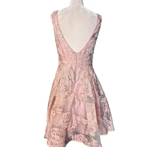 Windsor Heather Floral Burnout Organza Party‎ Dress Pink Rose Gold HOCO Coquette thumbnail 10