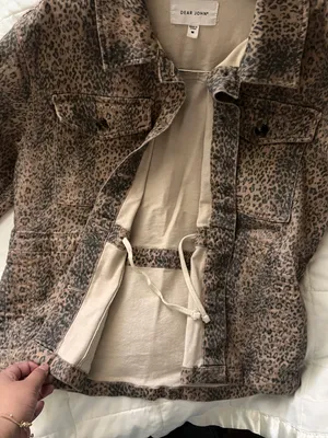 Dear John Leopard Denim Jacket coat animal print thumbnail 7