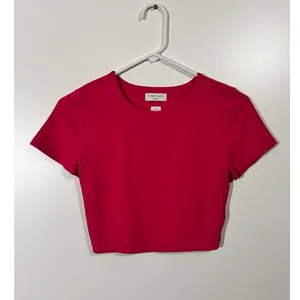 Aritzia Contour Crew Ribcage T-shirt Crop Top Size Medium Hot Pink thumbnail 2