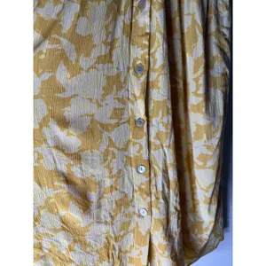 The Normal Brand Womens Yellow Floral Button Front V-Neck Midi Dress Size large thumbnail 4