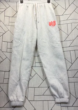 White Fox Boutique Sweatpants XS Heather Grey‎ Archive 6.0 Puff Print Joggers thumbnail 1