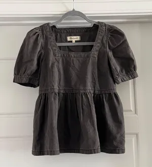 Madewell Gray Peplum Shirt thumbnail 1