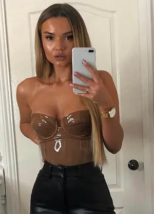 House Of CB Octavia coffee vinyl bodysuit thumbnail 1