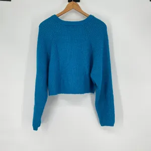 BDG Urban Outfitters Blue Cropped Oversized Knit Pullover Sweater Size‎ L thumbnail 2