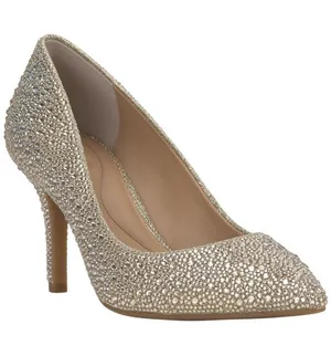 NWT INC International Concepts Zitah Embellished Pointed Toe Pumps Gold Bling 7M thumbnail 1