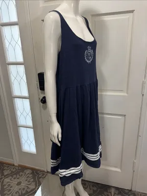 Ralph Lauren Jeans Co.Nautical Sleeveless Casual Flared dress Size Large A3 thumbnail 6