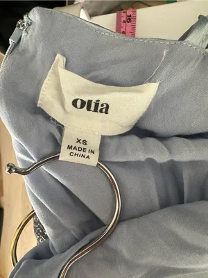 Olia Light Blue Floral Satin Cowl Neck Slip Dress Size XS thumbnail 5