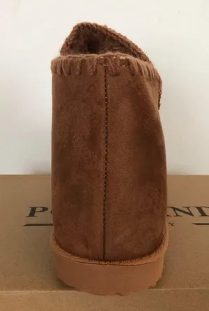 Pacific&Co PORTLAND BOOT COMPANY Size 10 Chestnut Womens Shearling Booties Faux Suede New thumbnail 6