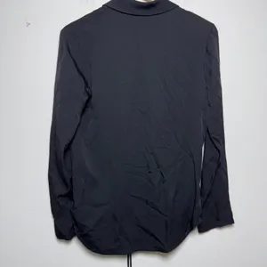 Theory Women 100% SILK Ilori Blouse Small Black Crepe de Chine Wrap Top Classic thumbnail 9