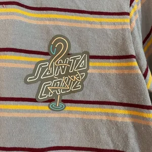 Santa Cruz striped cut off crop crew neck thumbnail 2