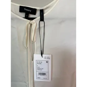 New Theory Sleeveless Tie Neck Blouse Ivory Size P / XS thumbnail 2