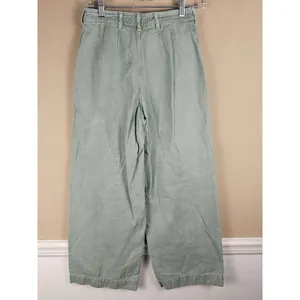 We The Free People Womens Sage Green‎ Wide Leg Utility Pants 26 thumbnail 2